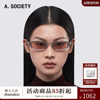 A.SOCIETY TITANIUM系列金属细框方形男女简约墨镜太阳镜 DELTA