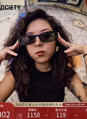 新年礼物 A.SOCIETY RAW 系列时尚防晒椭圆板材粗框男女墨镜MATEO