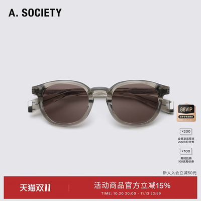 A.SOCIETY圆框休闲舒适防晒墨镜