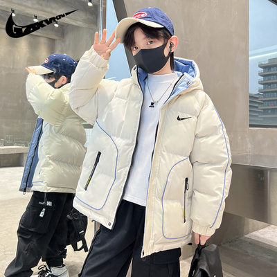 N1KE冬季中大童蓬松面包羽绒棉服