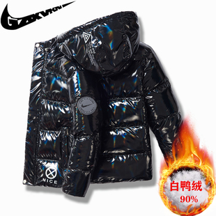 N1KE冬季 亮面白鸭绒羽绒服外套 儿童保暖免洗羽绒服外衣男童新款
