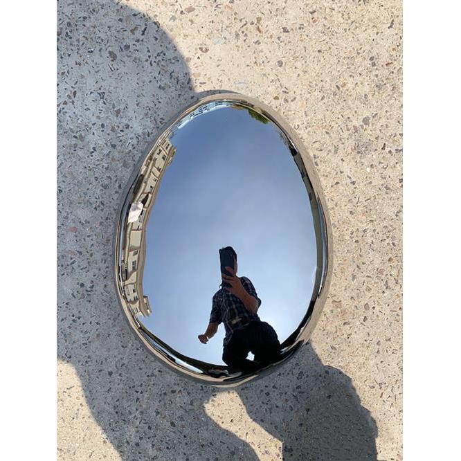 不锈钢镜面水波纹盘雕塑户外水滴鹅卵石园林景观水景装置落地摆件