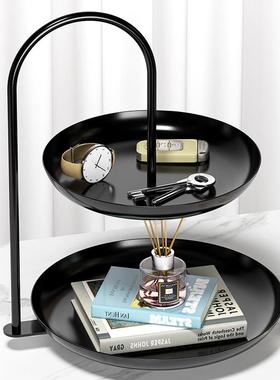 轻奢进门口入户玄关放钥匙收纳摆件现代简约鞋柜客厅的装饰品托盘