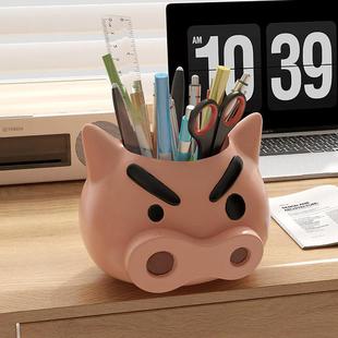 轻奢高级感肥嘟嘟左卫门笔筒收纳盒学生桌面办公室儿童男孩大容量