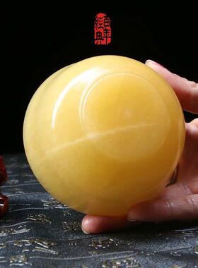 .天然石材黄玉碗养生碗手工打磨送老人礼物钙片制作就要用到此材