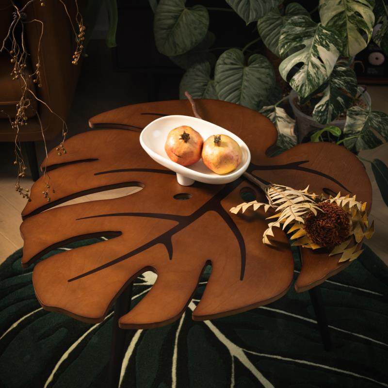 生野造物龟背竹变色桌子茶几胡桃木色客厅中古变色复古边几角几,住宅家具,茶几,淘宝优惠券,粉丝福利购,淘宝优惠卷