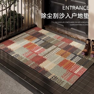 入户门地垫家用丝圈防滑踩脚垫民族风玄关地毯门垫可裁剪 复古美式
