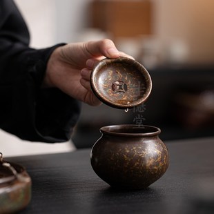 圭隐堂手工纯铜建水洗水家用复古小号迷你茶洗茶渣缸茶盂茶道零配