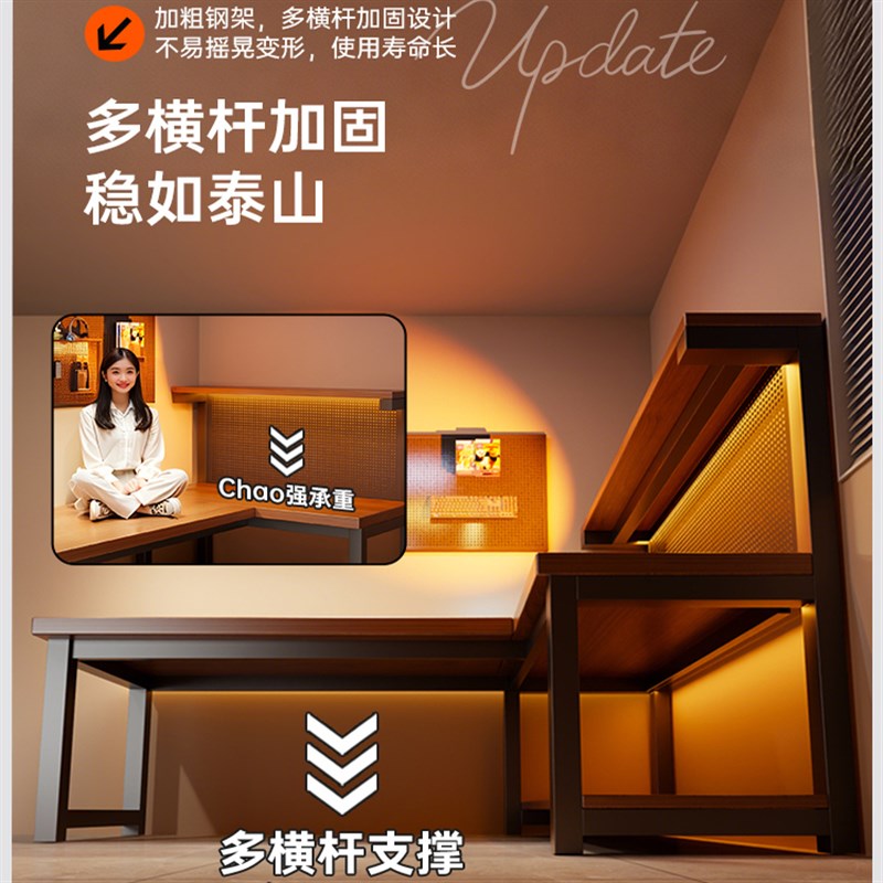 实木转角电脑桌台式卧室家用电竞桌子书桌书架一体拐角办公桌L型