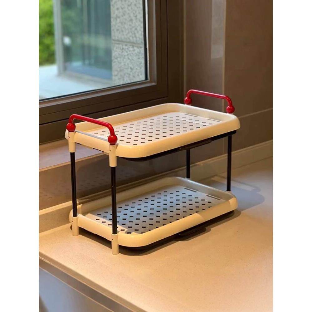 杯子收纳置物架浴室厨房沥水架多层加高托盘水杯咖啡杯调料收纳架