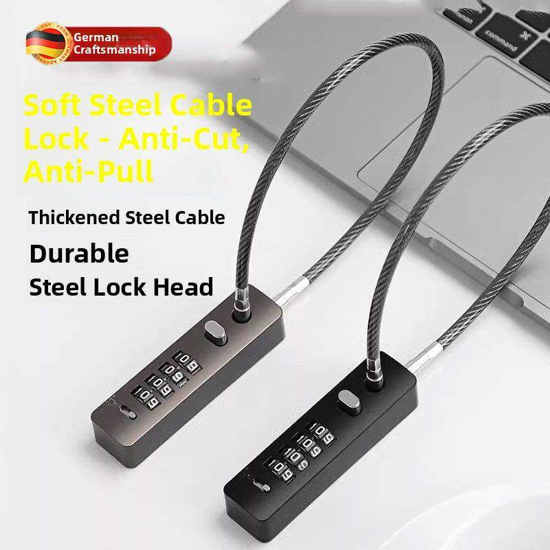 密码锁头盔自行车防盗钢丝挂锁电动车行李箱车筐柜子储物宿舍炼条