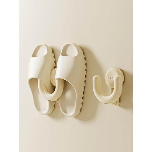 日本MUJIE浴室拖鞋架吸盘式免打孔拖鞋挂钩挂架卫生间厕强力承重