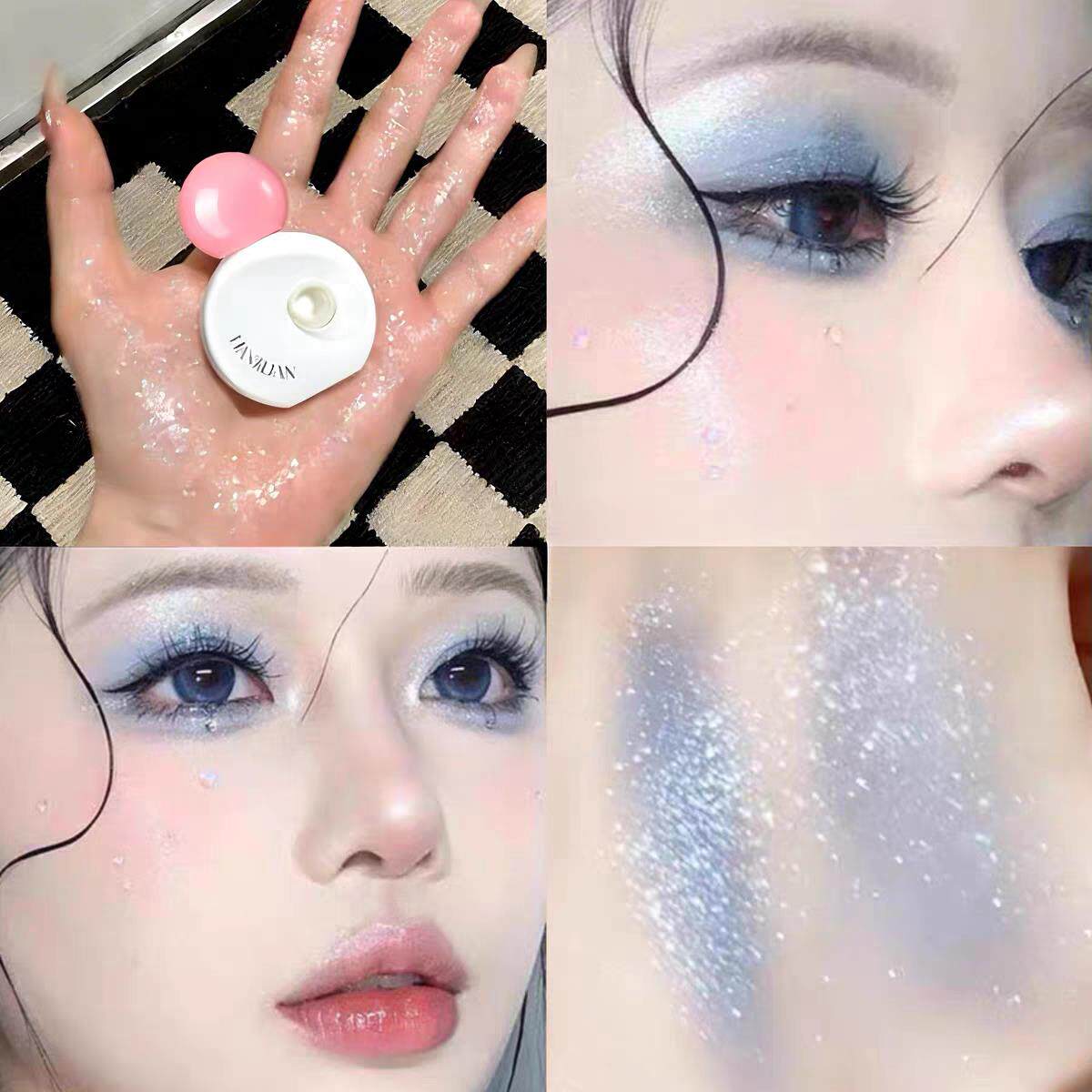 爆闪时刻!湿漉漉水光感钻石高光棒珠光果冻提亮局部不飞粉平价女