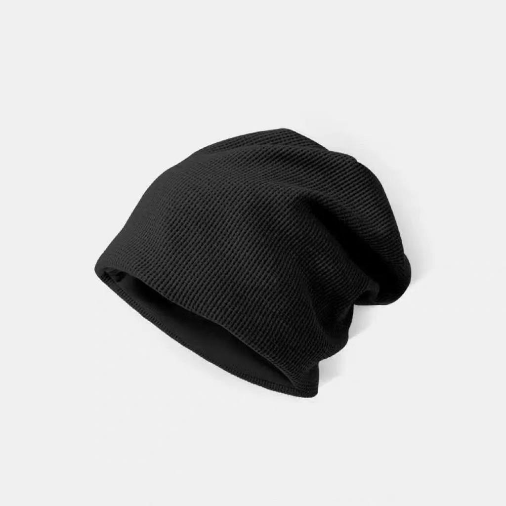 日本新款针织帽大头围堆堆帽加绒套头帽宽松月子帽高品质减龄正品