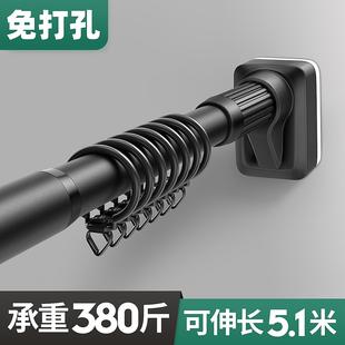 轨道滑道阳台伸缩窗帘杆滑轨一体直轨 窗帘轨道静音滑轮免打孔安装