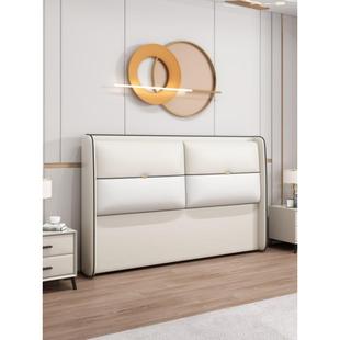 单独实木床头单买背板单个床头板软包靠板轻奢2023新款科技布落地