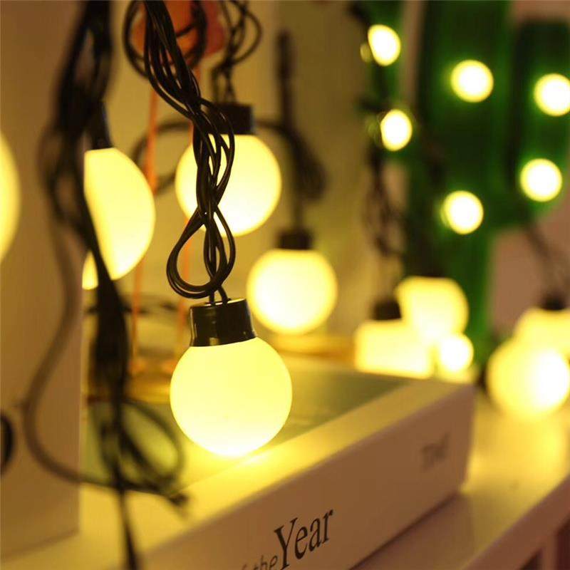 led彩灯串灯4cm大圆球串灯婚庆摄影装饰灯节日灯串闪灯户外防水灯