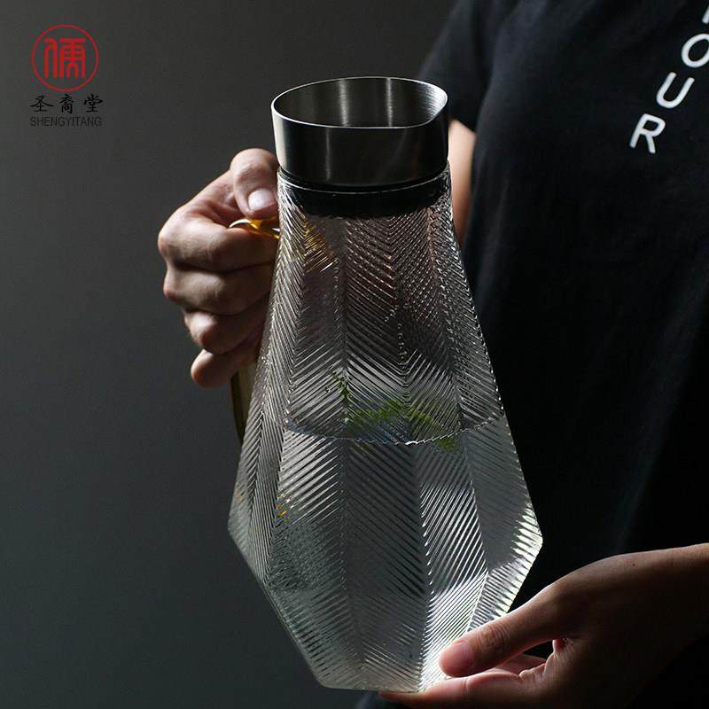 圣裔堂大容量玻璃冷水壶锤纹加厚凉白开水杯防烫耐热家用茶壶套装,餐饮具,冷水壶,淘宝优惠券,粉丝福利购,淘宝优惠卷