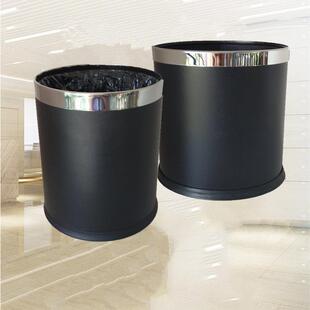 酒店客房垃圾桶无盖客厅卧室椭圆形塑料双层收纳桶卫生间厨房家用