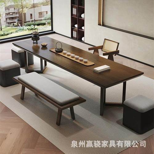 侘寂WED风实木茶桌用创意原大板泡茶木桌子家代简约现茶台客厅茶