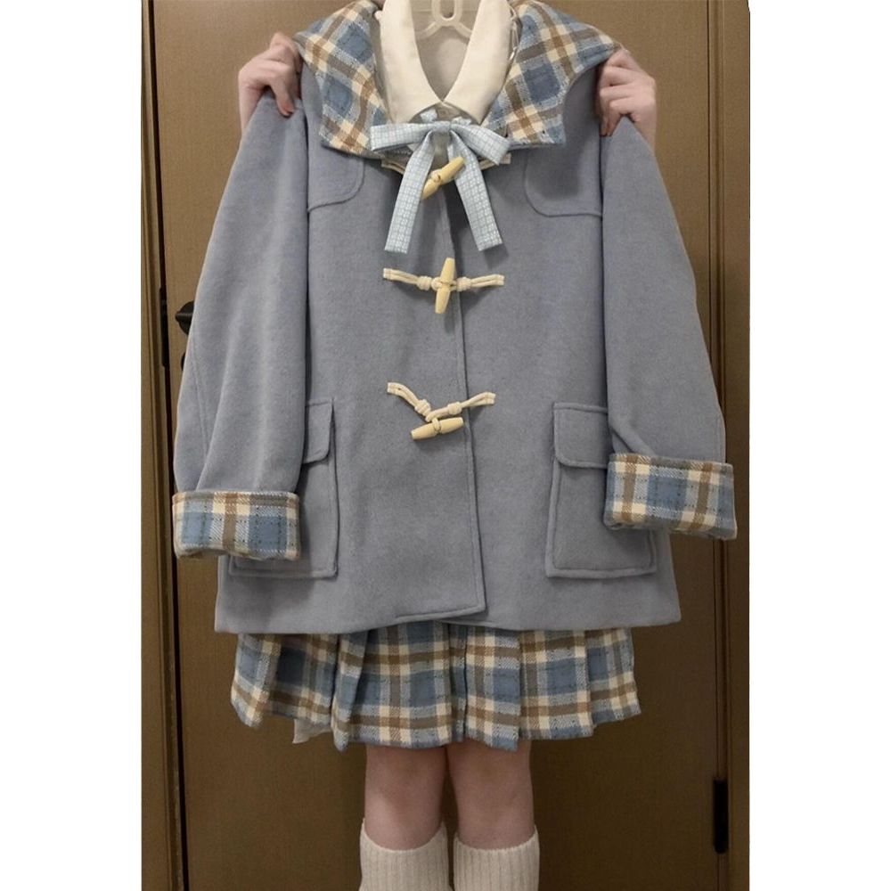 迷雾之境 少女学院优雅千金外套秋冬甜美裙子毛呢短裙两件套套装