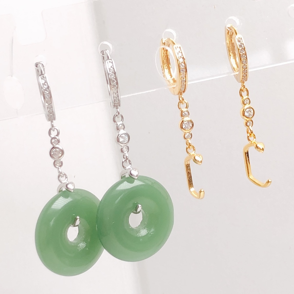 欣履s925银甜甜圈平安环耳扣配件