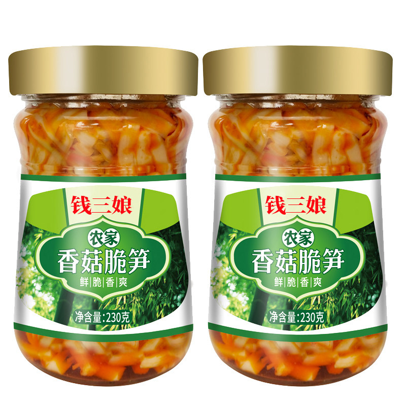 钱三娘香菇竹笋玻璃瓶装下饭菜