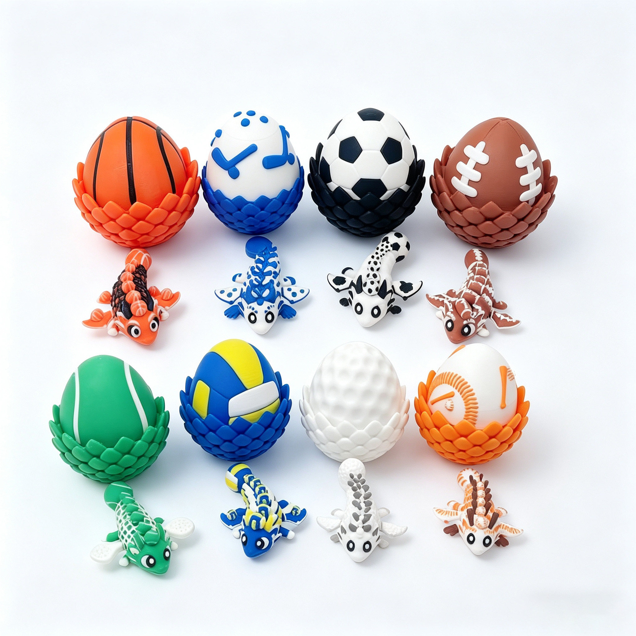 2026新款3d打印运动龙儿童玩具小龙手办龙蛋模型玩偶桌摆件关节龙