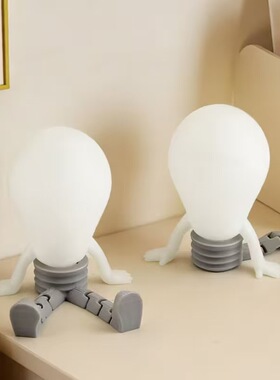 3D打印灯泡人可摆造型解压摆件