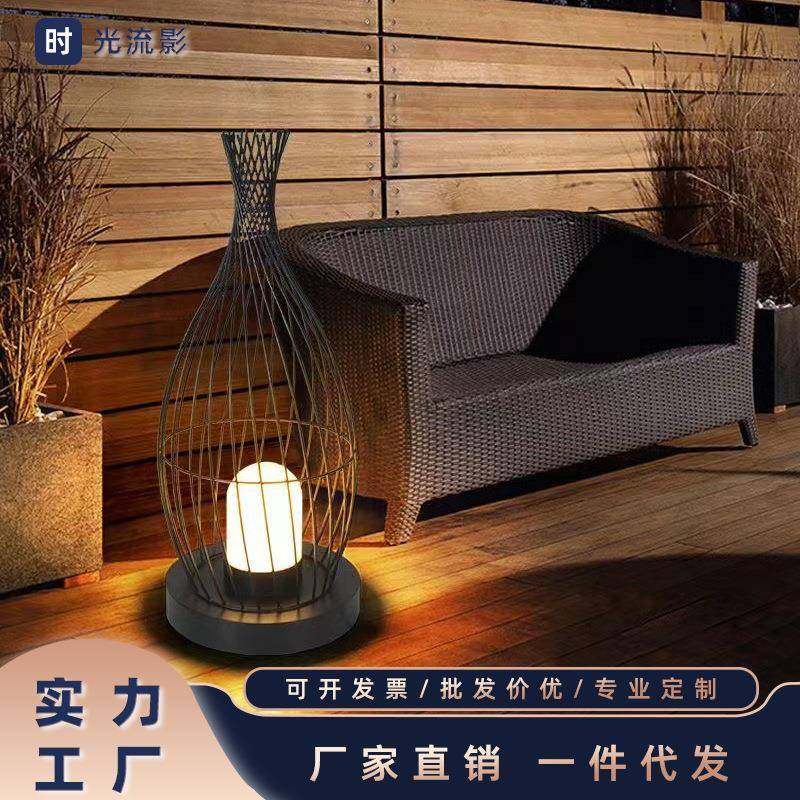 新中式户外鱼尾防水景观庭院装饰灯鸟笼花园别墅院子落地灯草坪灯,家装灯饰光源,景观庭院灯饰,淘宝优惠券,粉丝福利购,淘宝优惠卷