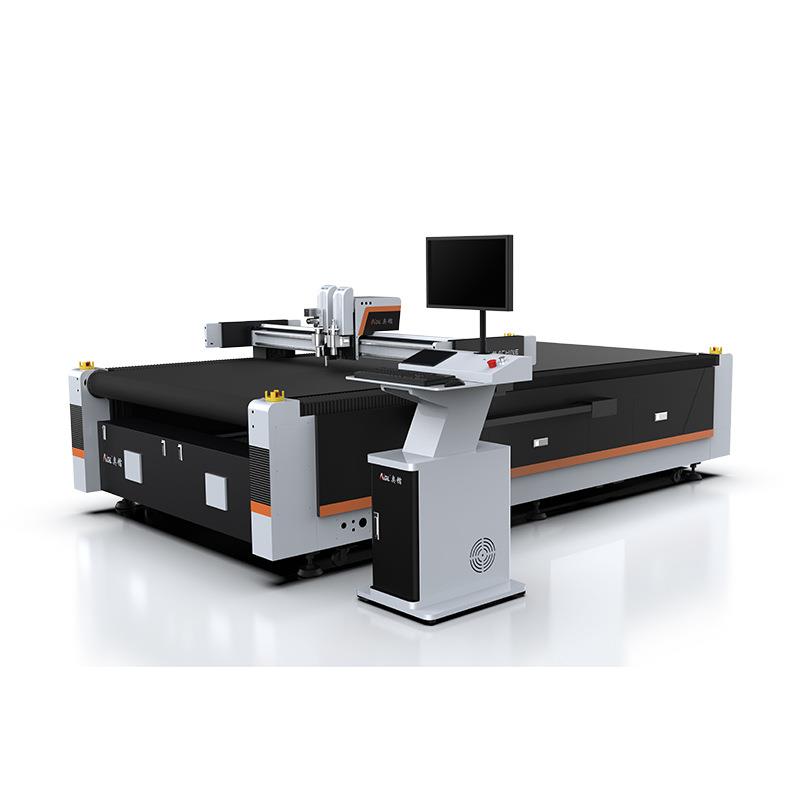 植绒布切割机毛皮布料PE植绒布无烟振动刀裁切不伤毛自动上下料