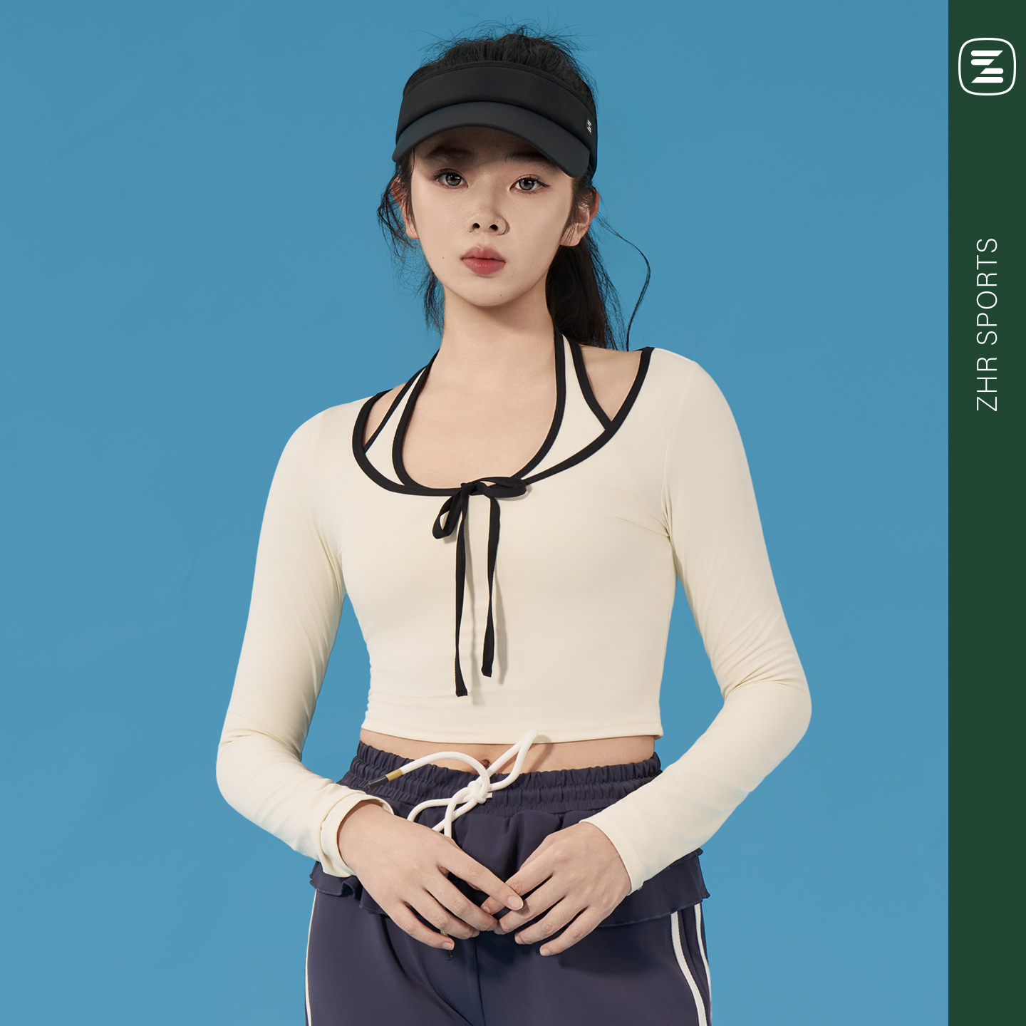 ZHRSPORTS 25秋冬运动T恤长袖女挂脖上衣跑步锻炼瑜伽网球训练服