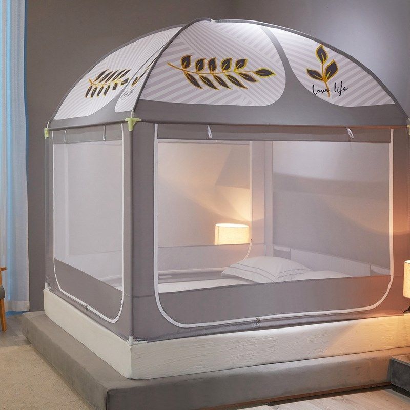 蚊帐家用2024新款卧室防摔儿童2023防止掉床蒙古包支架杆加粗加厚