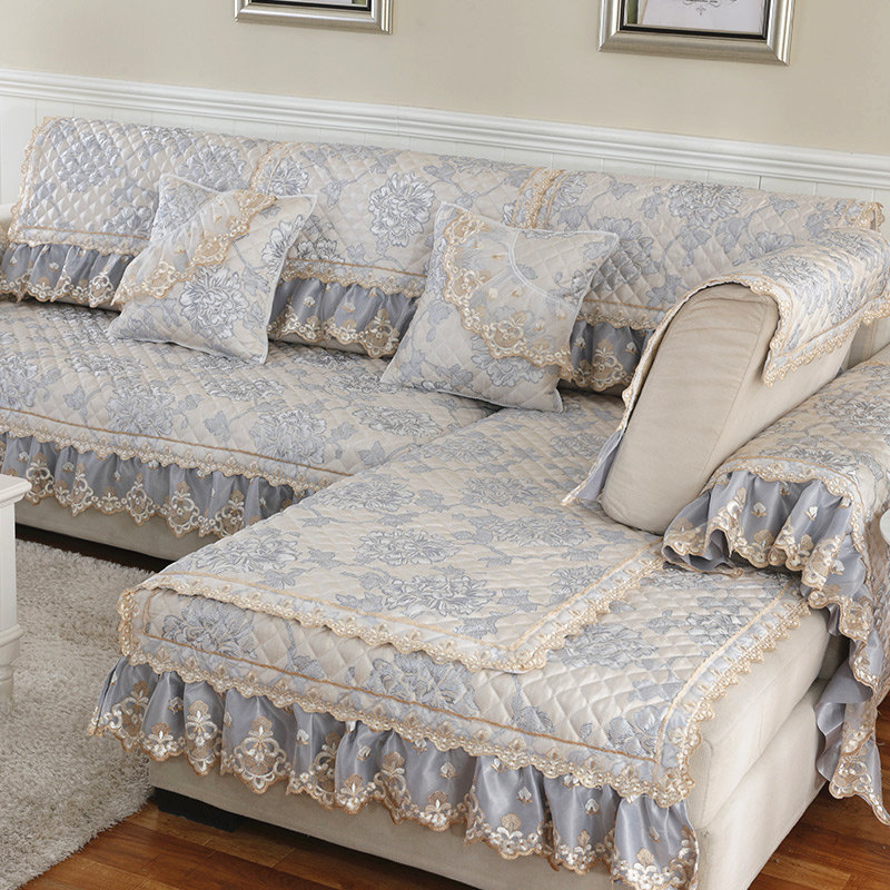 沙发垫四季通用靠背巾防滑蕾丝坐垫客厅贵妃全包欧式沙发套罩全盖