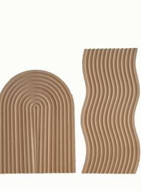 北欧水波纹实木面包板托盘家用榉木香薰收纳置物下午茶盘拍摄道具