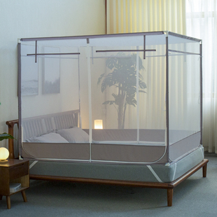 1.8m床 1.5 谷今2021新款 家用蚊帐防摔儿童支架固定加密加厚拉链式