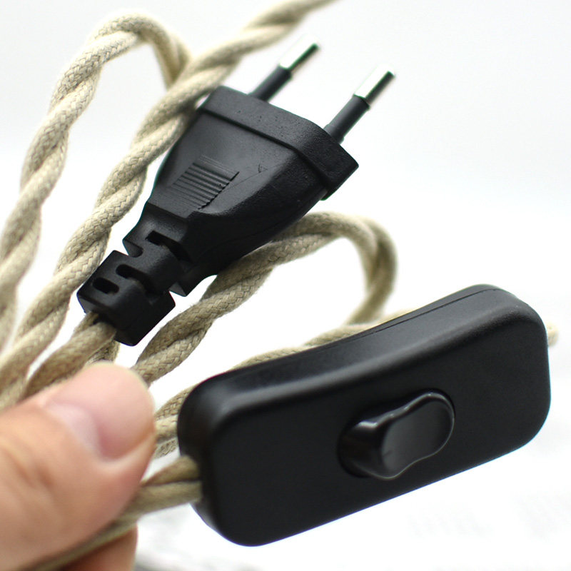 VDE圆头编织麻花台灯按钮开关线复古个性电源控制壁灯装饰线CE,家装灯饰光源,灯具配件,淘宝优惠券,粉丝福利购,淘宝优惠卷