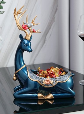 入户玄关收纳摆件进门门口鞋柜装饰品玄关柜放钥匙家居饰品创意鹿