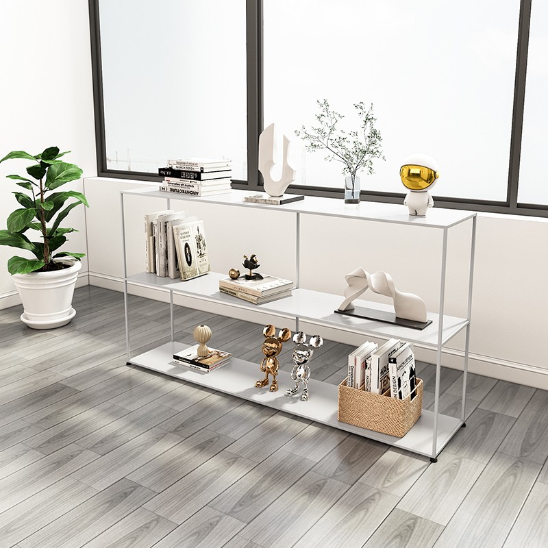 北欧铁艺书架落地多层置物架客厅玄关置物架卧室收纳陈列展示架子