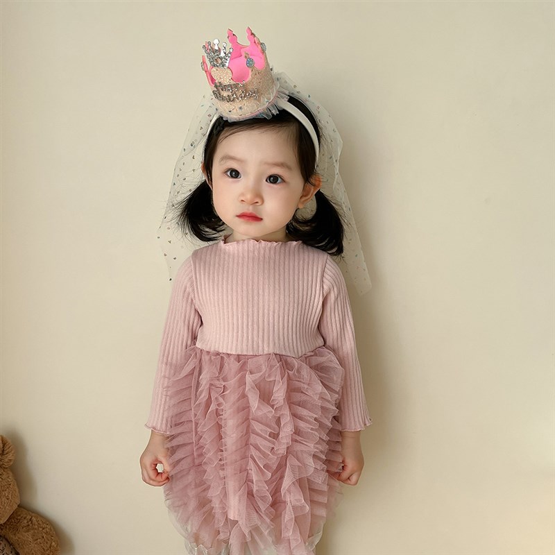 女童春装连衣裙蓬蓬裙婴儿连衣裙纱裙女宝宝周岁生日公主裙礼服裙