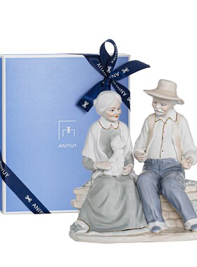 愿一礼物】长情相守 长辈老人金婚银婚 陶瓷雕塑 送父母纪念日