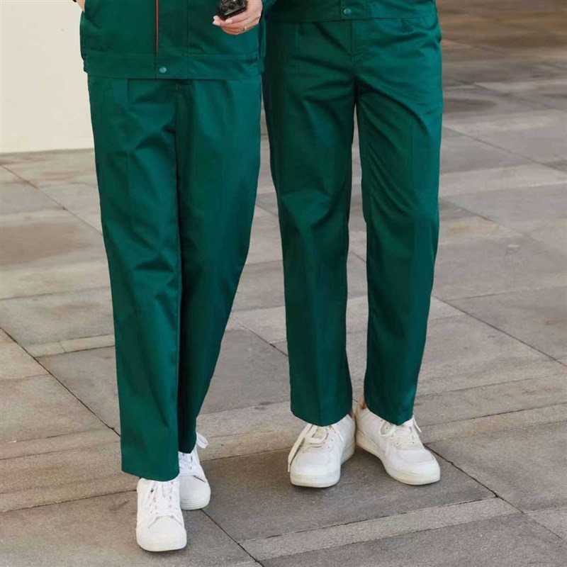 工作服裤子涤棉桔黄绿红灰蓝色工厂车间汽修园林工地干活穿劳保裤