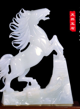 玉石马上封侯摆件工艺装饰中式客厅玄关办公室老板桌祝福送礼领导