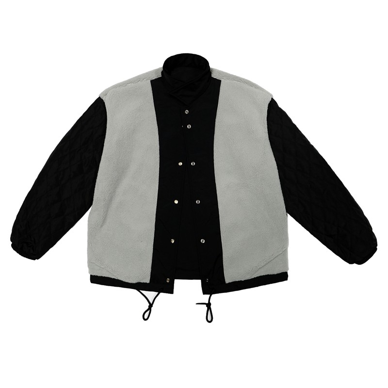 STN 双面穿羊羔毛摇粒绒工装教练夹克情侣外套男女冬季加绒加厚