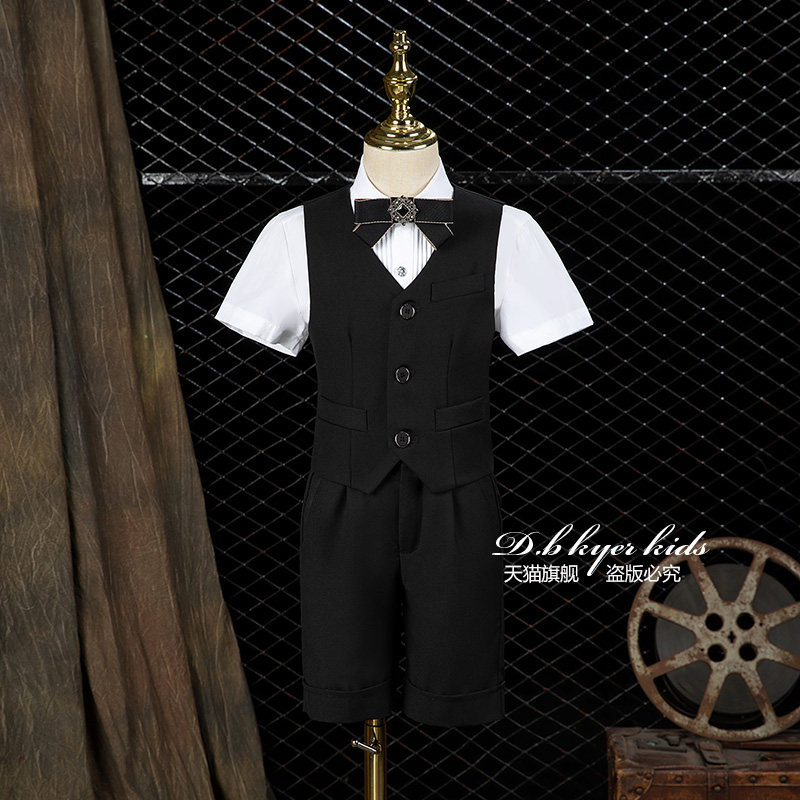 男童礼服夏季儿童正装小主持人钢琴演奏西服套装幼儿园毕业照西服