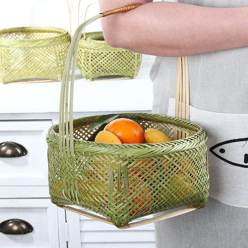 竹篮手提篮水果竹篮子竹篓竹筐收纳筐小家用鸡蛋篮竹制品竹编制品