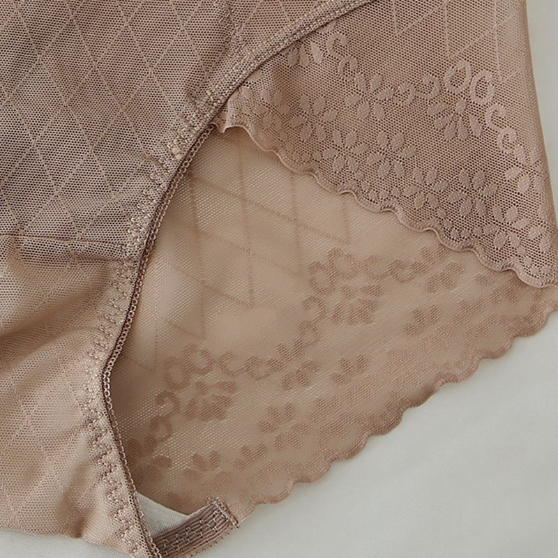2024新款高腰收腹内裤女士蕾丝透气裆夏季薄款性感包臀无痕三角裤