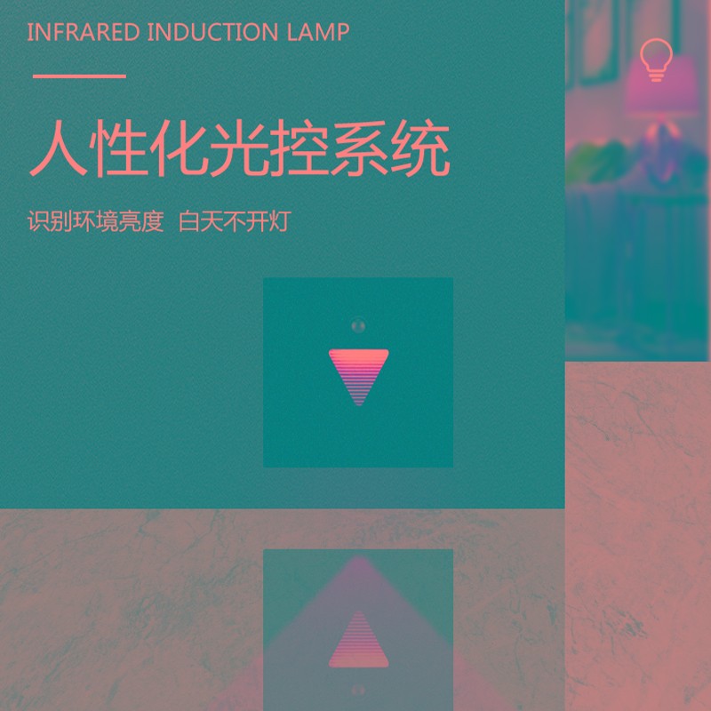 三角86型嵌入式  LED过道人体感应灯 踏步台阶走廊楼梯防水地脚灯