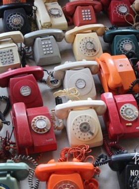 7080年代老电话机老拨盘转盘电话机怀旧老物件装饰品摆件拍摄道具