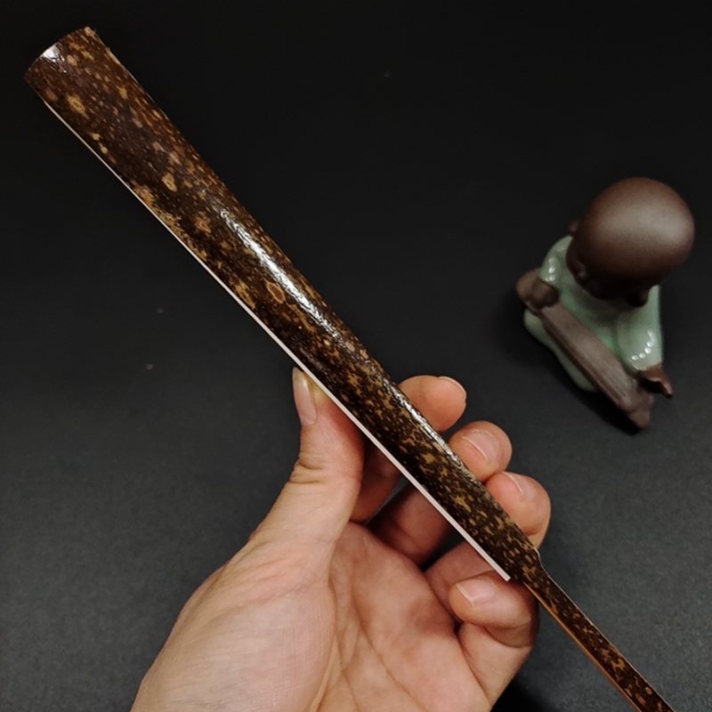 收藏礼品文玩扇子九寸老蚊帐杆料梅鹿扇骨宣纸摺扇花纹凹凸感强